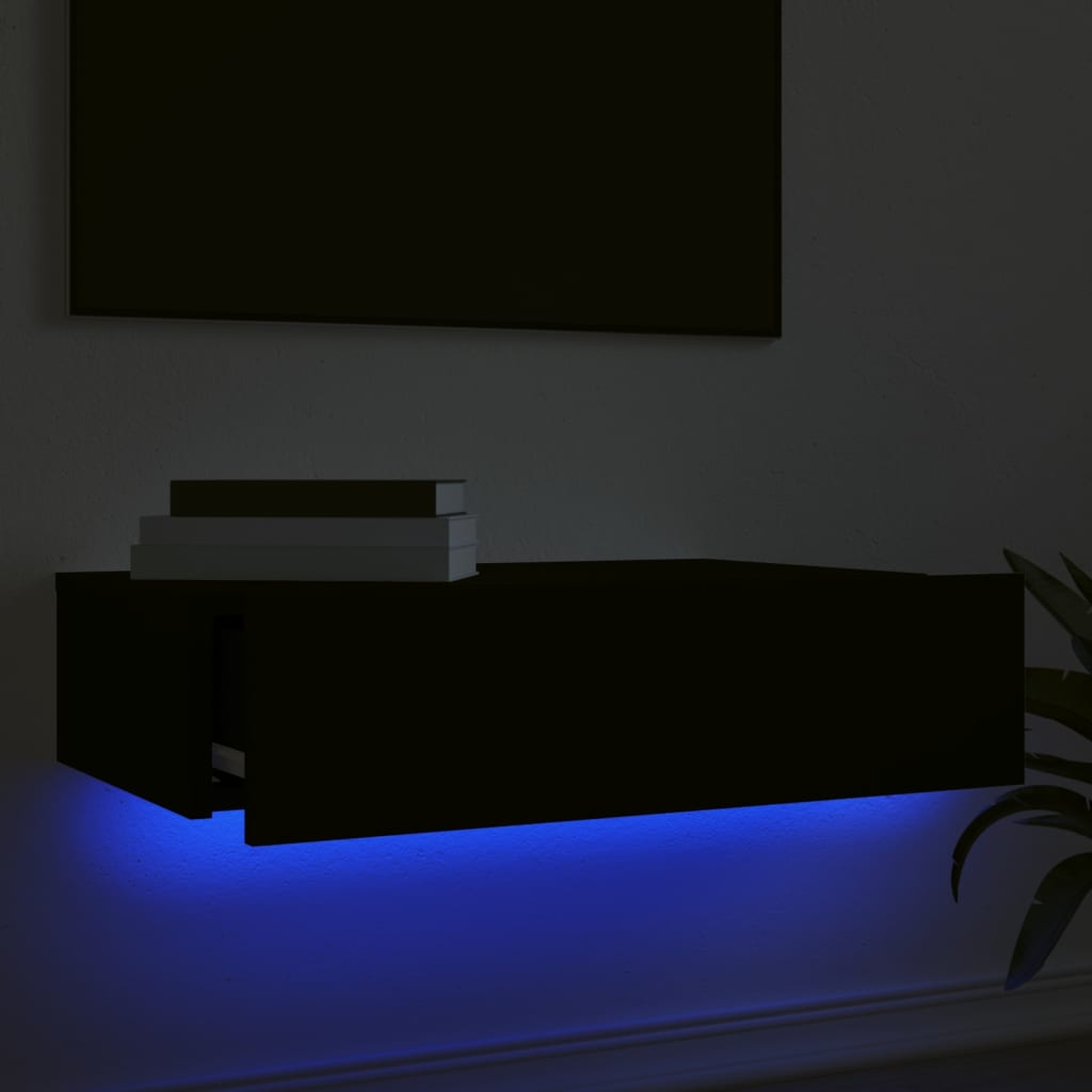 vidaXL Mueble de TV con luces LED negro 60x35x15,5 cm