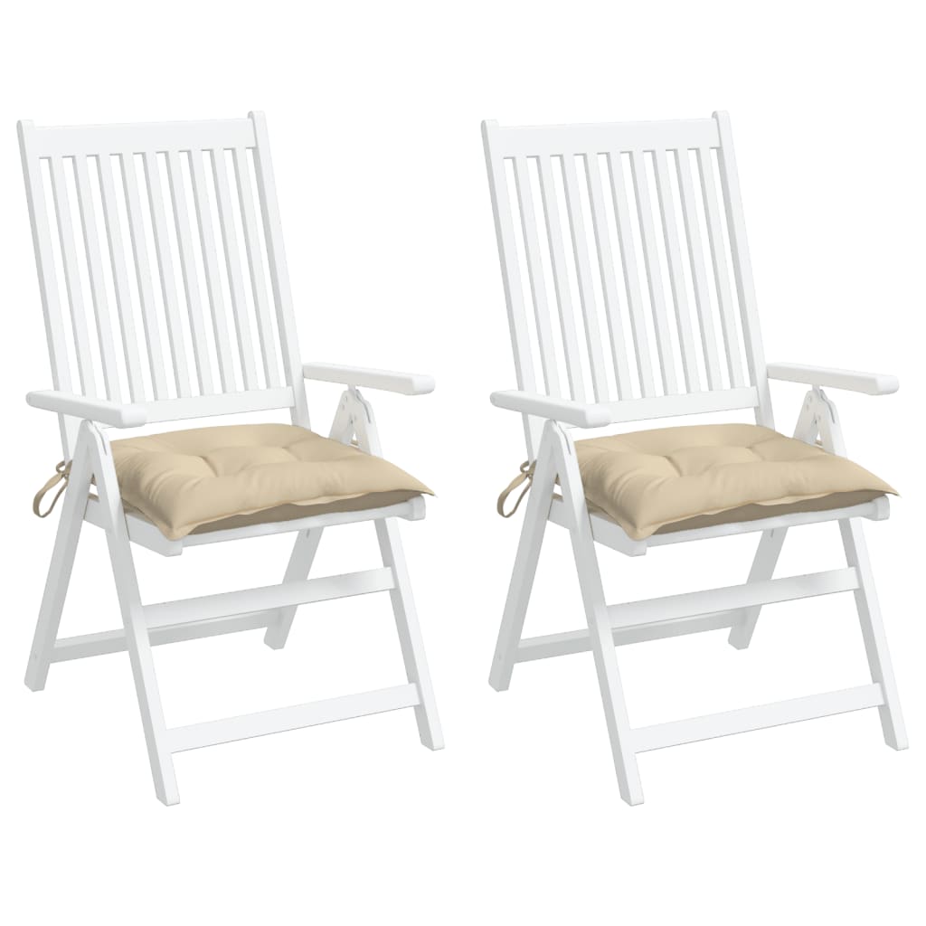 vidaXL Cojines de silla de jardín 2 uds tela Oxford beige 40x40x7 cm
