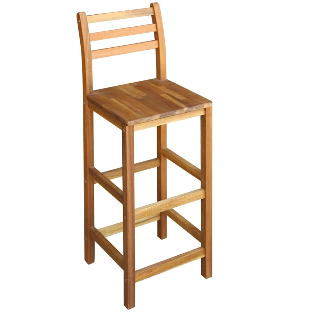 vidaXL Set mesa de bar y sillas 5 piezas de madera de acacia maciza