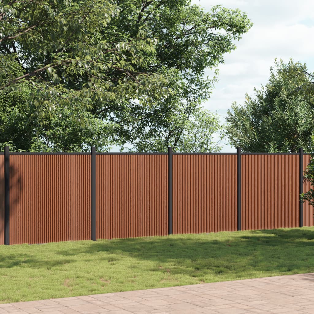 vidaXL Panel de valla WPC marrón 1391x186 cm