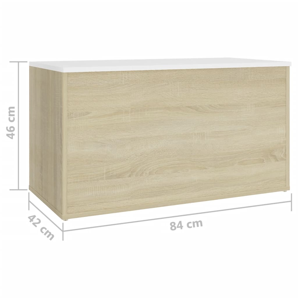 Baúl de almacenaje madera contrachapada blanco 70x40x38 cm - referencia  Mqm-816504