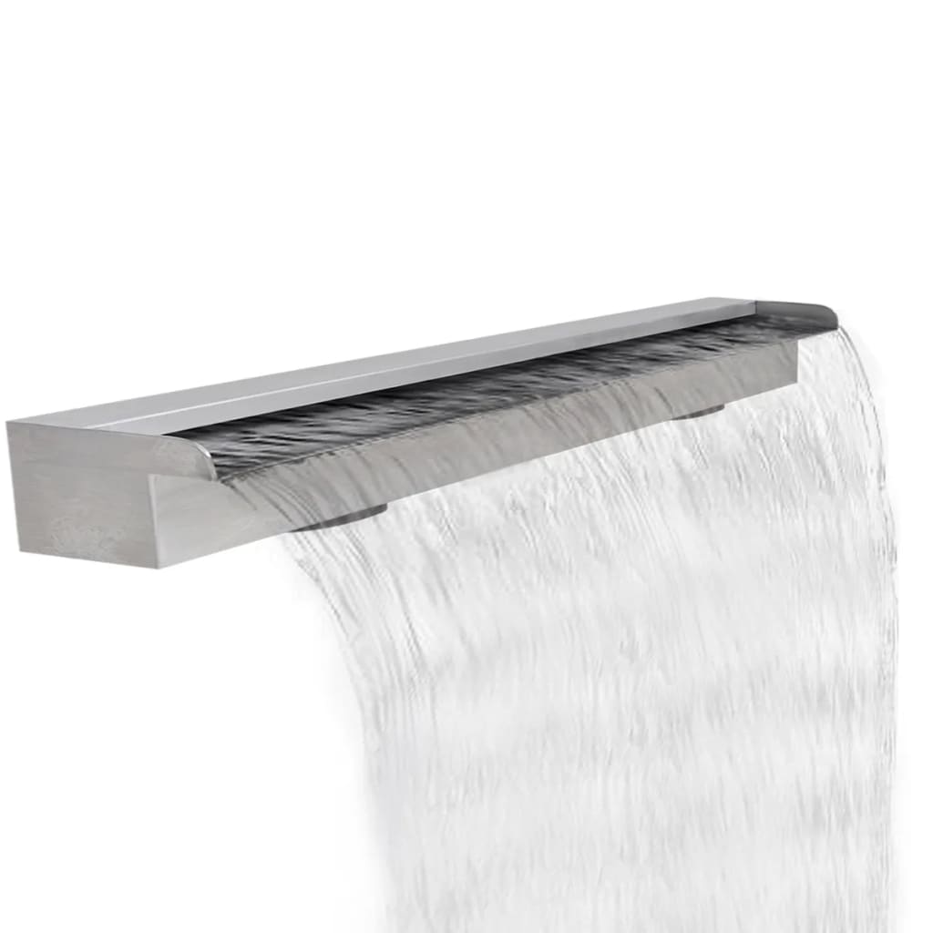 vidaXL Fuente cascada rectangular piscina acero inoxidable 110 cm