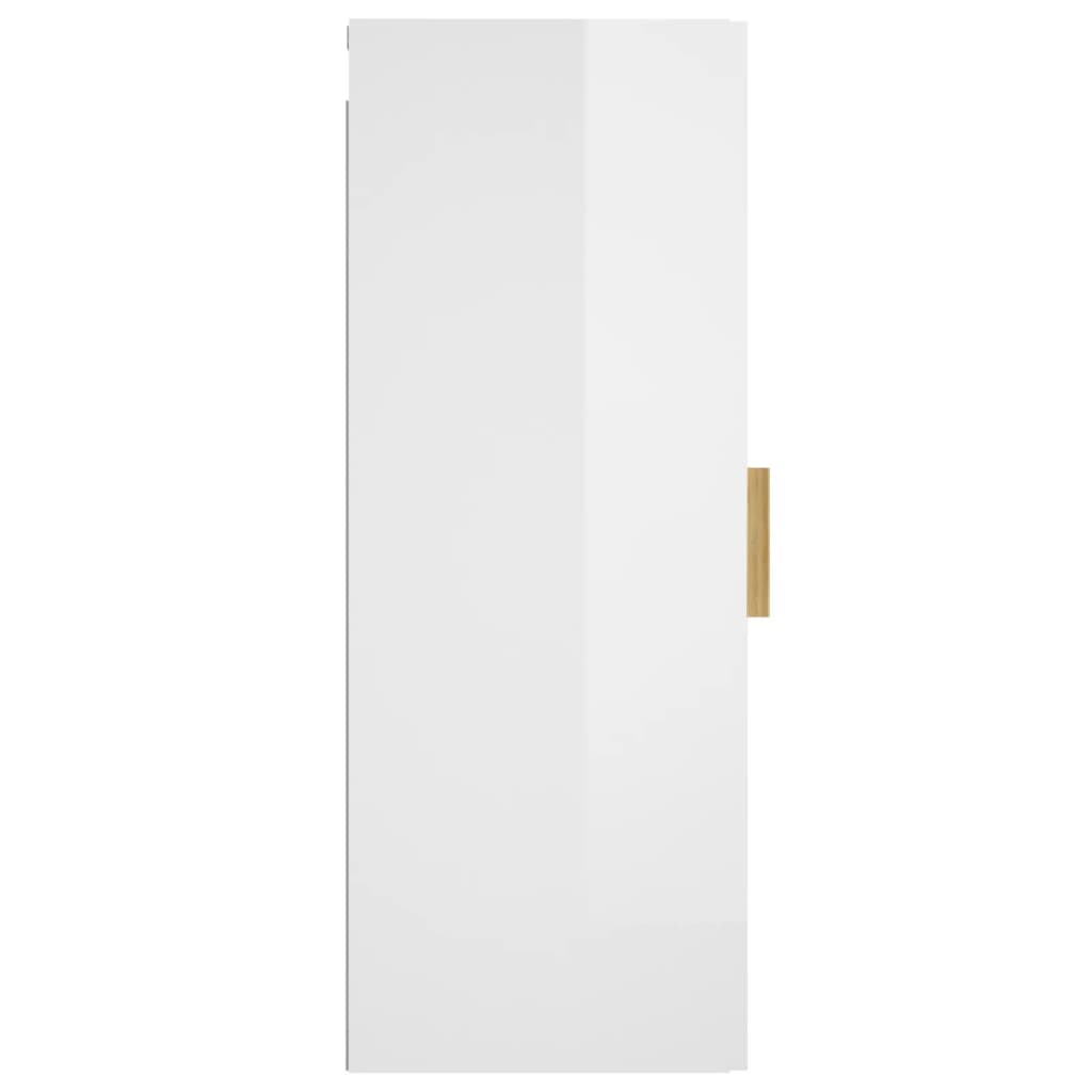 vidaXL Armario pared madera contrachapada blanco brillo 34,5x34x90 cm