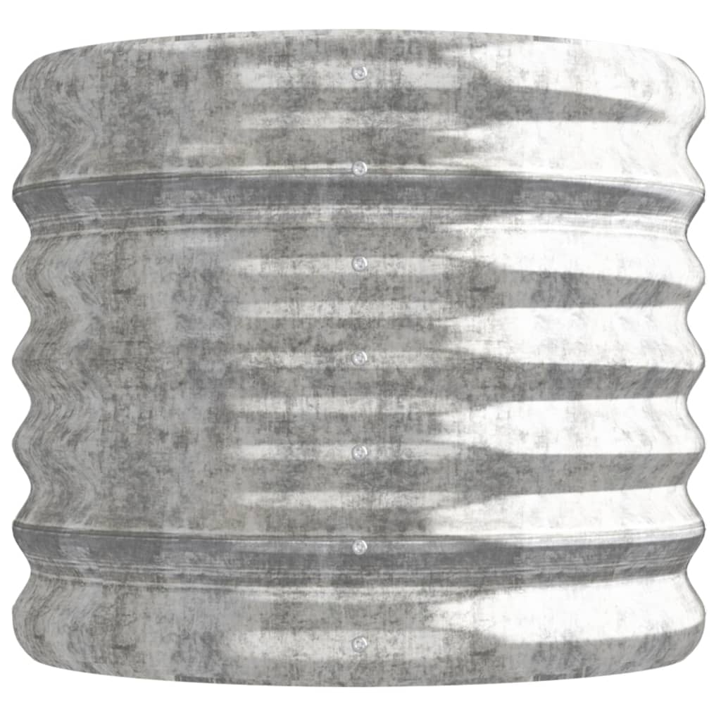 vidaXL Jardinera de acero recubrimiento en polvo plateado 114x40x68 cm