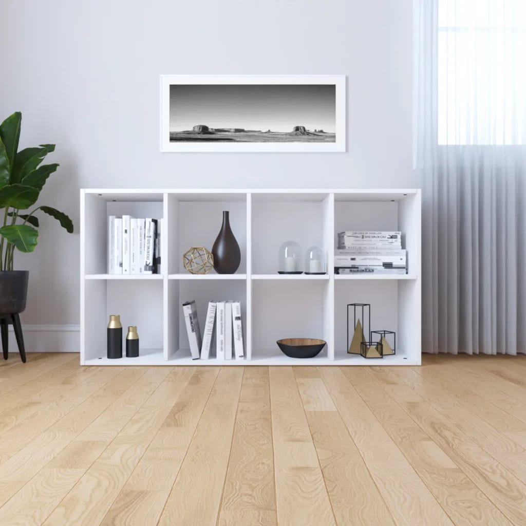 vidaXL Estantería/Aparador madera contrachapada blanco 66x30x130 cm