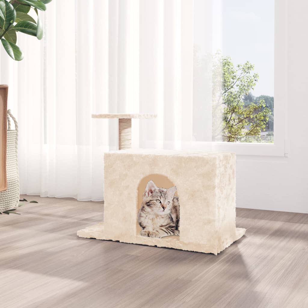 vidaXL Rascador para gatos con postes de sisal color crema 51 cm