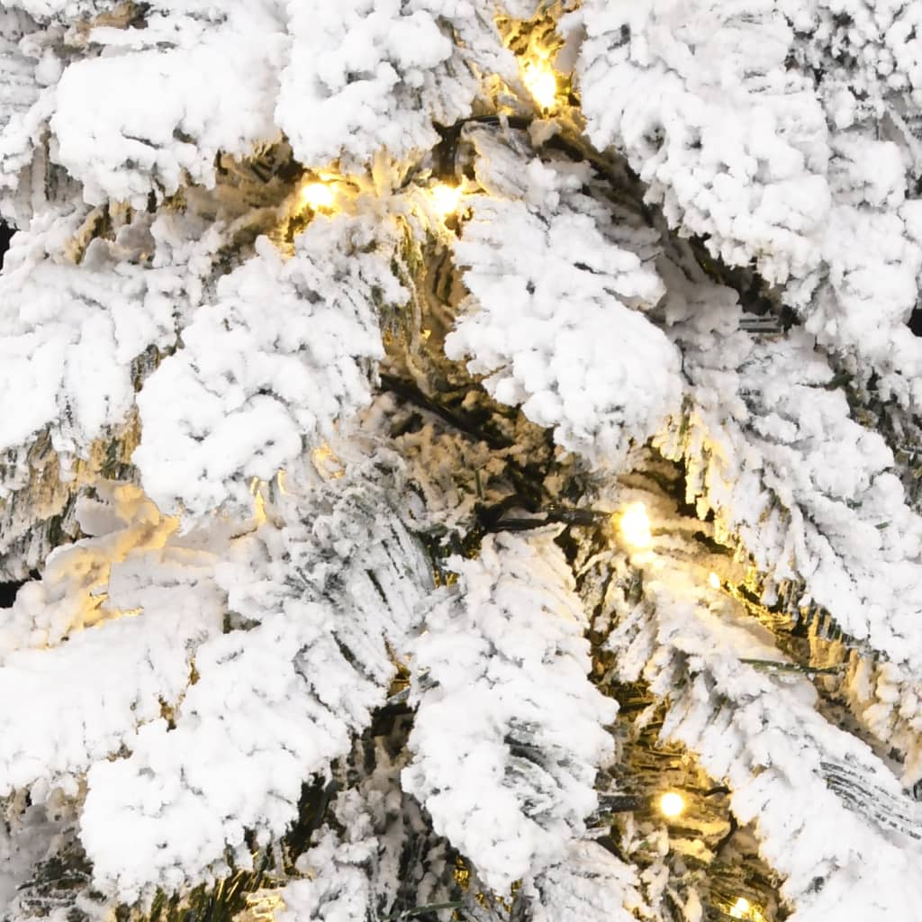 vidaXL Árbol de Navidad artificial iluminado 130 LEDs y nieve 210 cm