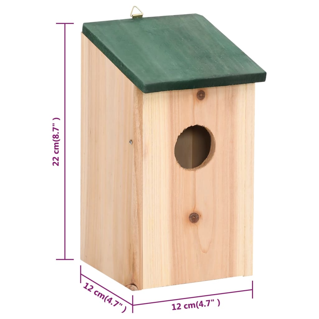 vidaXL Casa para pájaros 4 unidades madera 12x12x22 cm