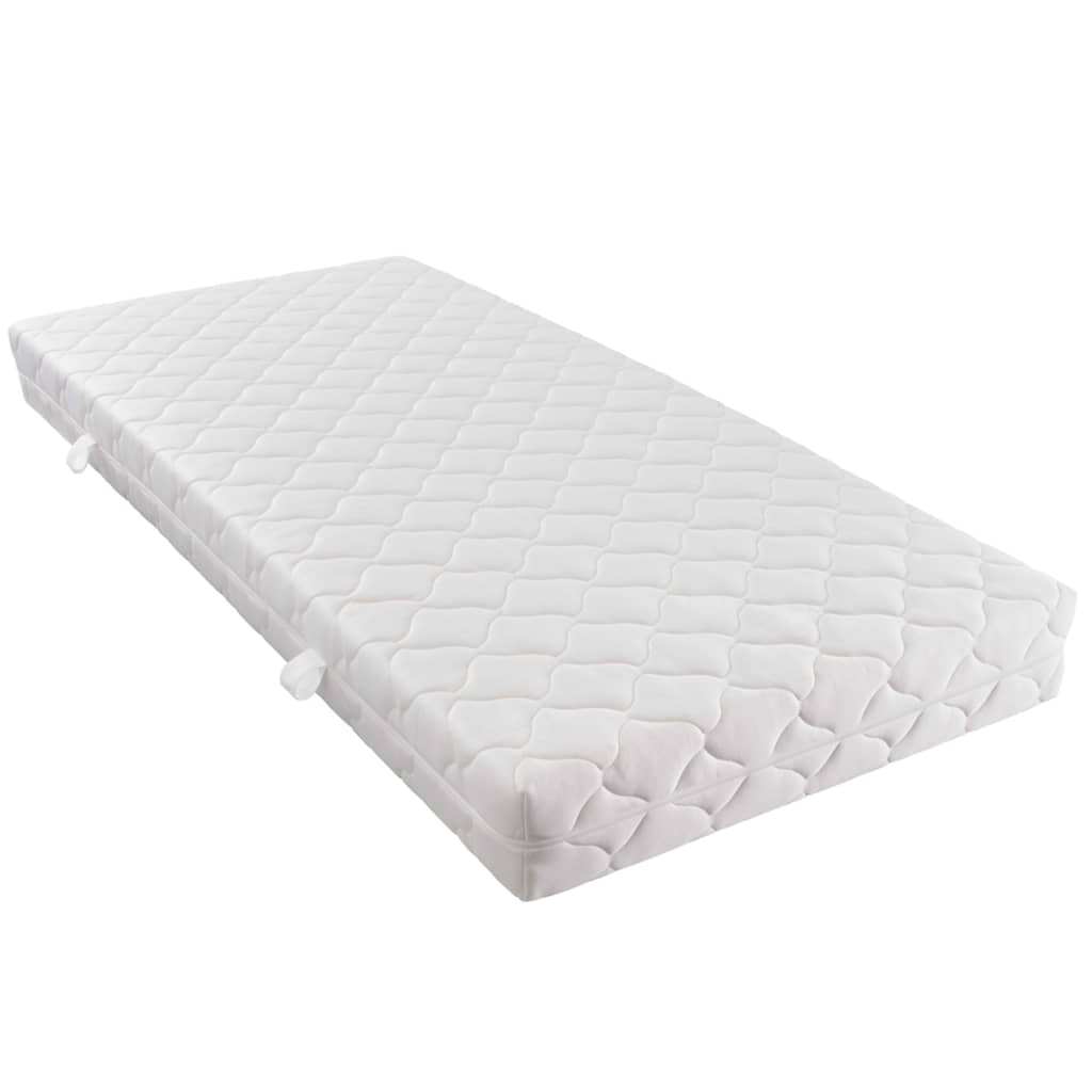 vidaXL Cama con colchón cuero sintético blanco 180x200 cm