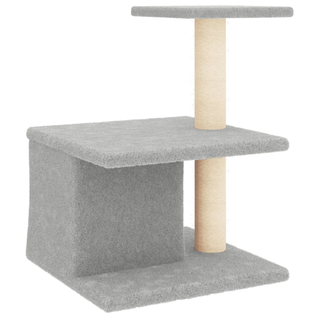 vidaXL Rascador para gatos con postes de sisal gris claro 48 cm