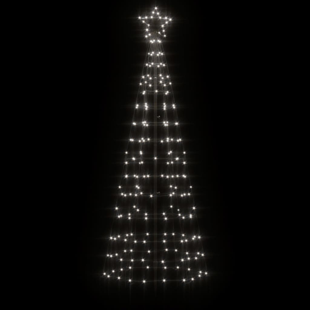vidaXL Árbol de Navidad cono con estacas 220 LEDs blanco frío 180 cm