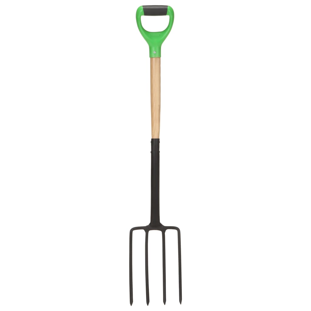 vidaXL Set de herramientas de jardín 4 pzas D agarre acero madera dura