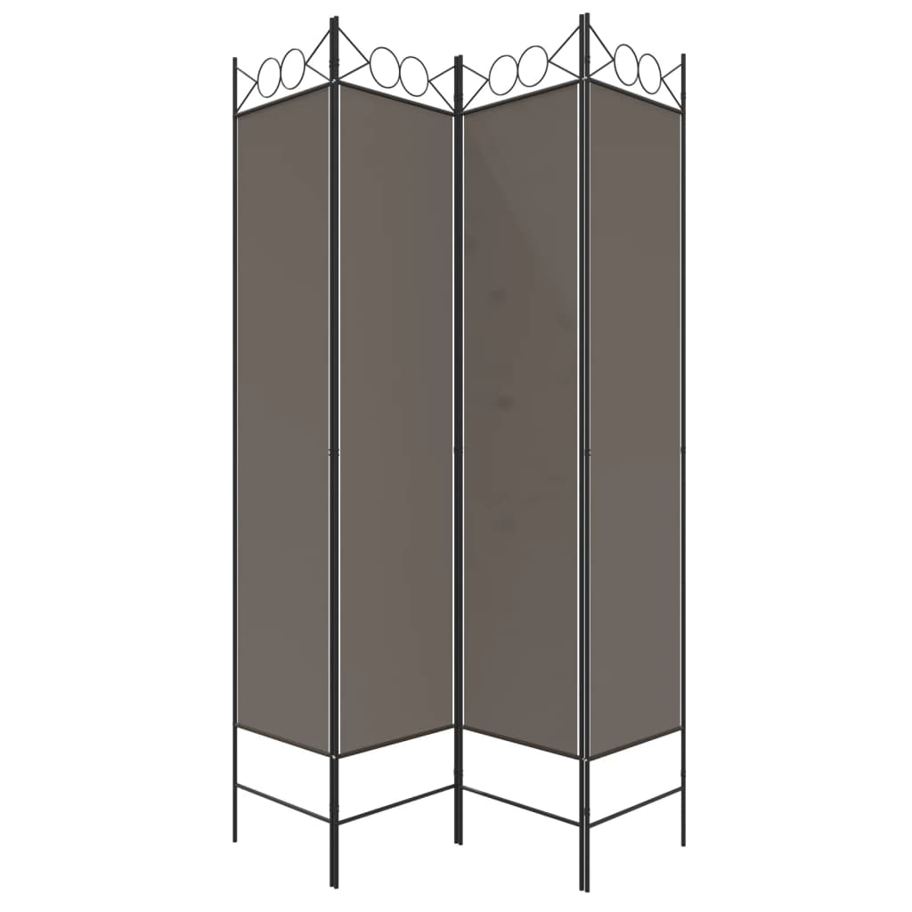 vidaXL Biombo divisor de 4 paneles de tela gris antracita 160x220 cm