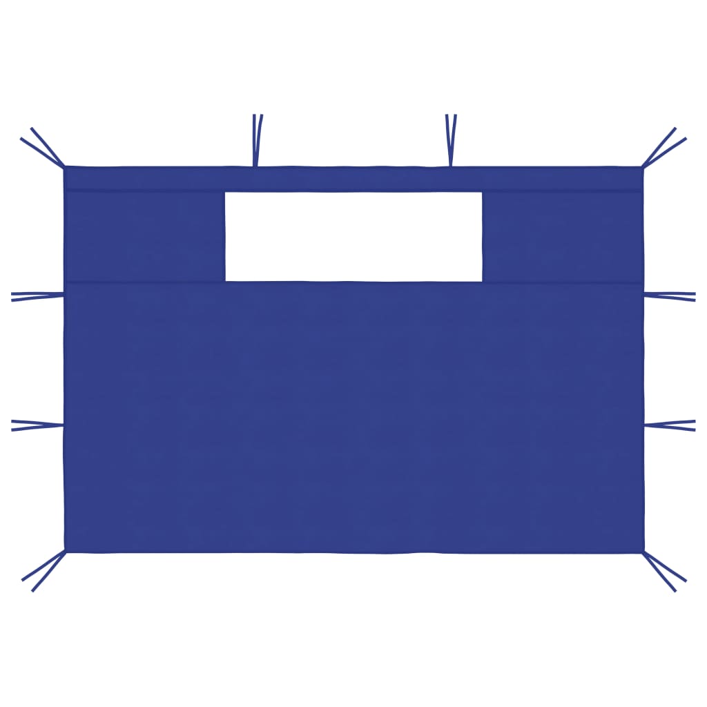 vidaXL Paredes laterales de cenador con ventana 2 uds azul 4x2,1 m