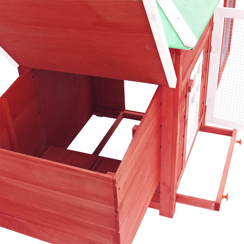 vidaXL Gallinero con ponedero madera maciza abeto rojo 190x72x102 cm