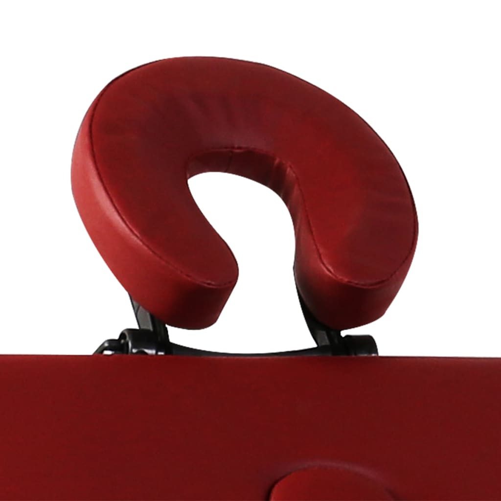 Mesa camilla de masaje de aluminio plegable de tres cuerpos rojos