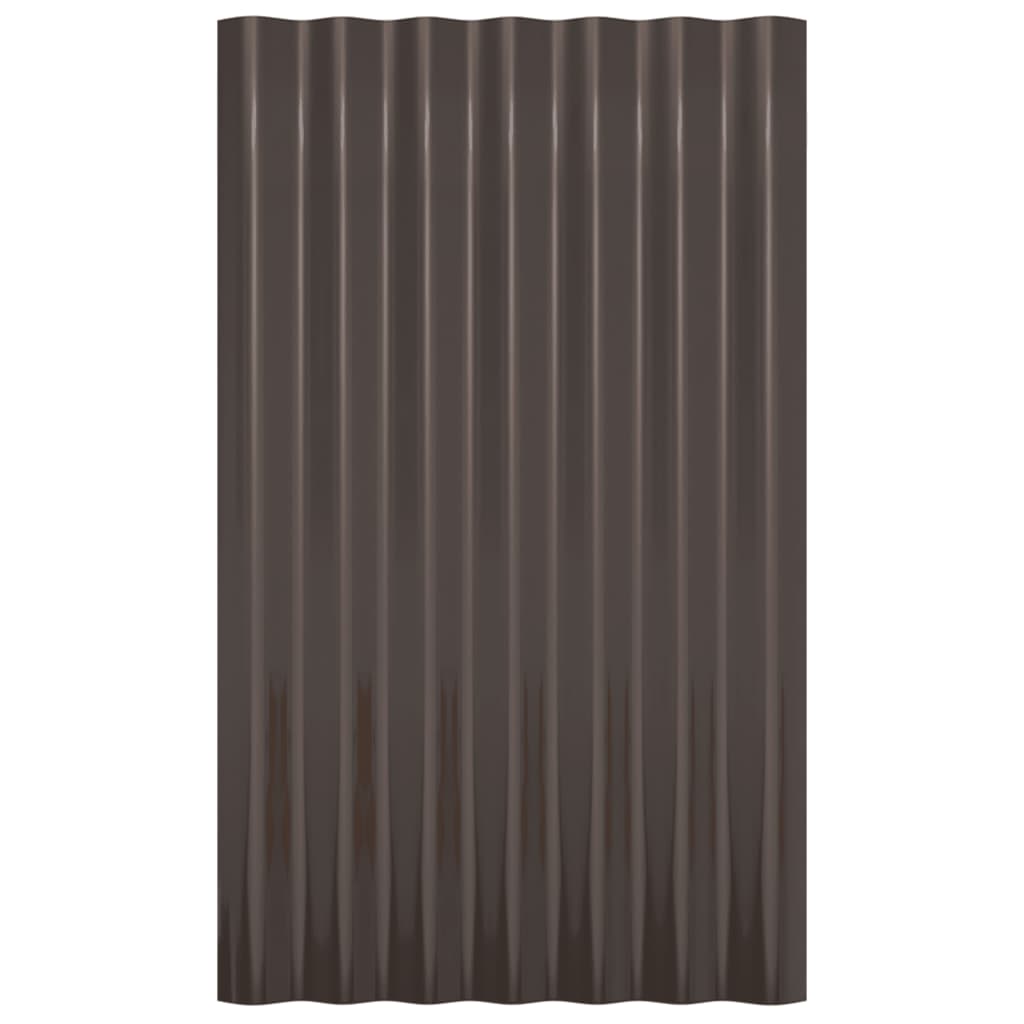vidaXL Paneles de tejado 36 unidades acero recubierto marrón 60x36 cm