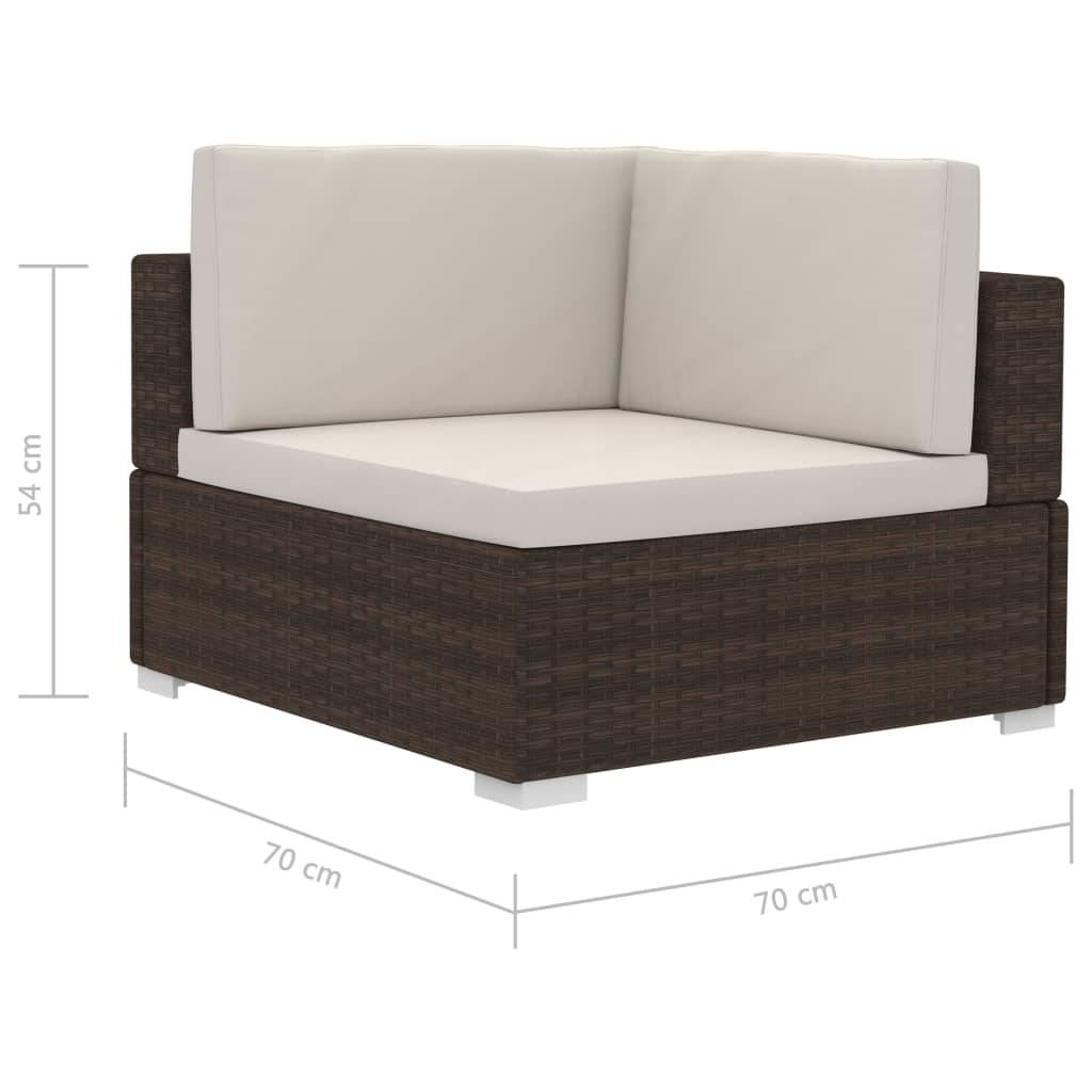 vidaXL Set sofás de jardín 4 piezas y cojines ratán sintético marrón