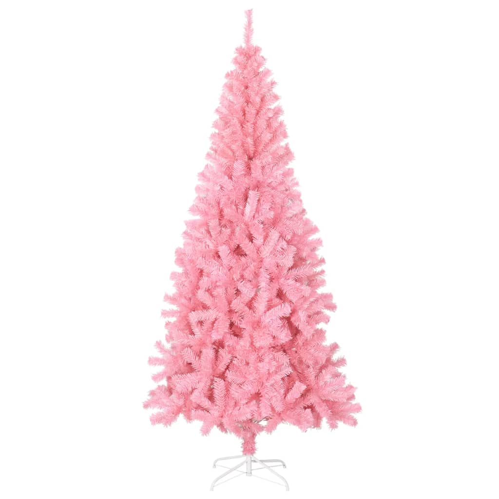 vidaXL Árbol de Navidad artificial con soporte PVC rosa 180 cm
