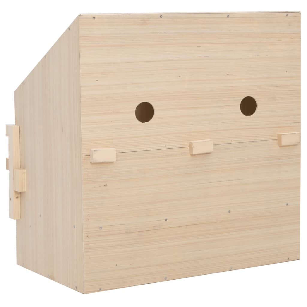 vidaXL Ponedero para gallinas 2 compartimentos madera pino 63x40x65 cm