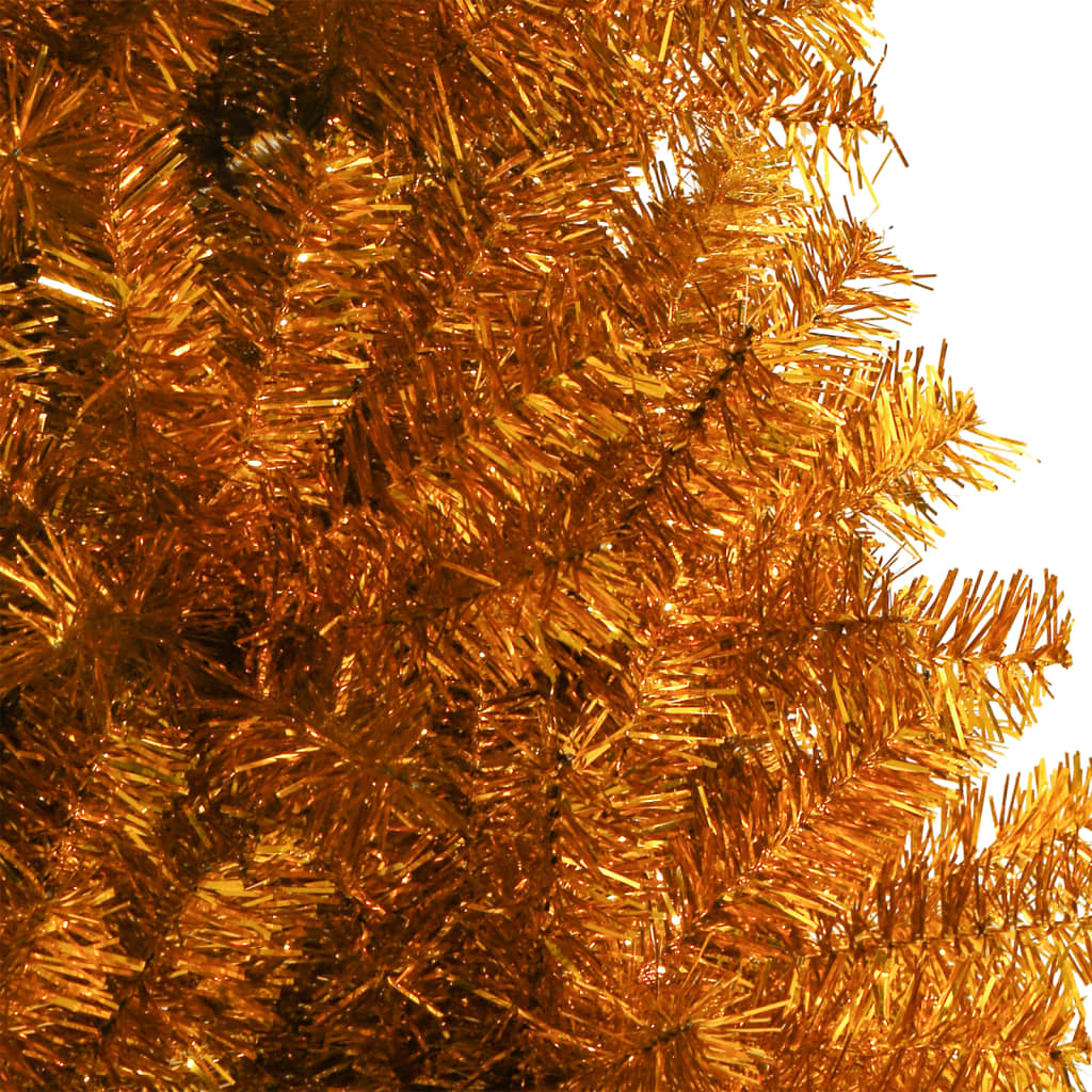 vidaXL Árbol de Navidad artificial con soporte PET dorado 120 cm
