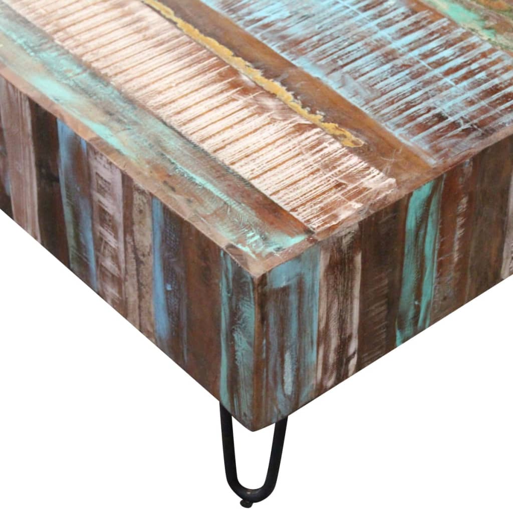 vidaXL Mesa de centro madera maciza reciclada 100x50x38 cm