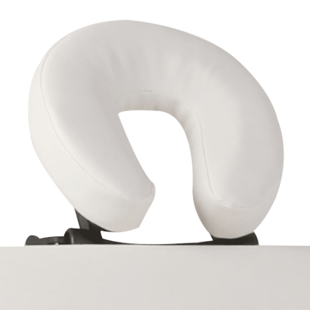 Mesa camilla de masaje de aluminio plegable de 4 cuerpos blanco crema