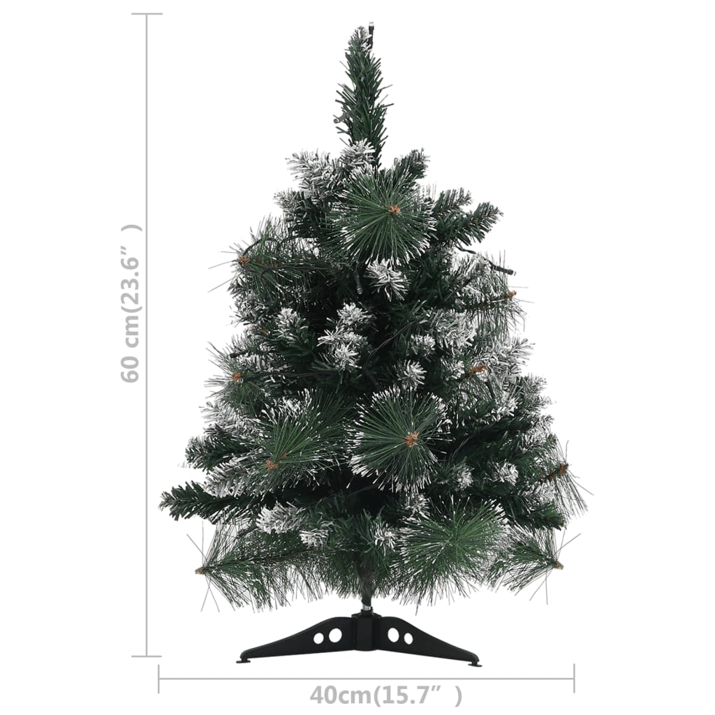 vidaXL Árbol de Navidad preiluminado con luces y soporte verde 60 cm