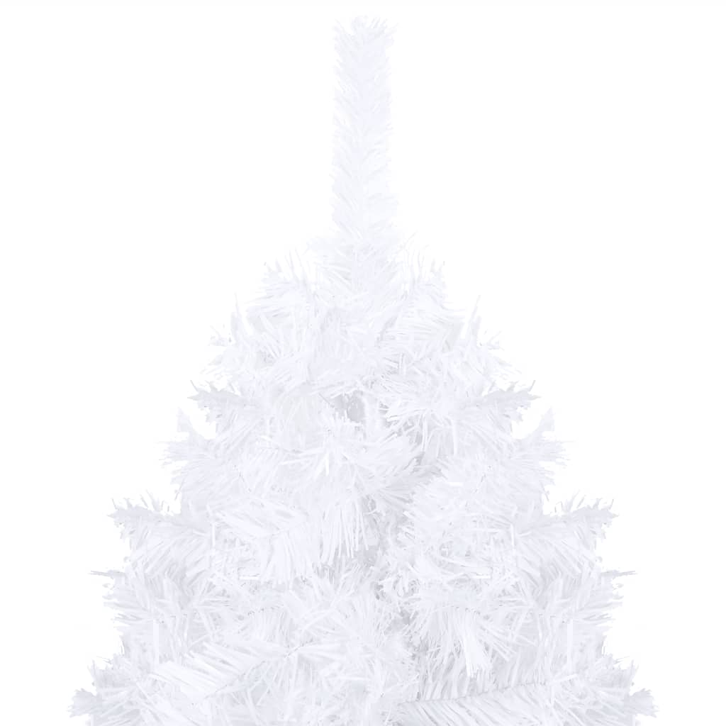vidaXL Árbol de Navidad con luces y ramas gruesas blanco 120 cm