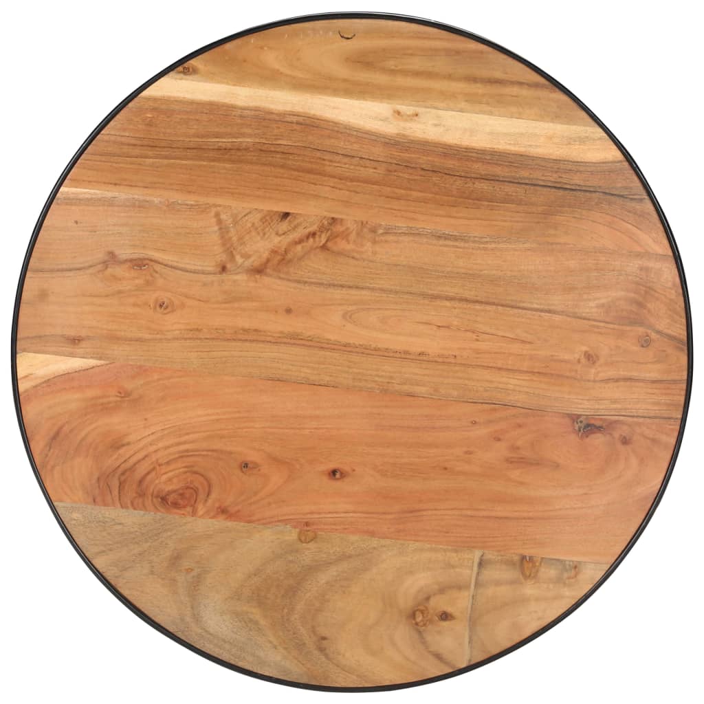 vidaXL Mesa de centro de madera maciza de acacia negro 68x68x36 cm