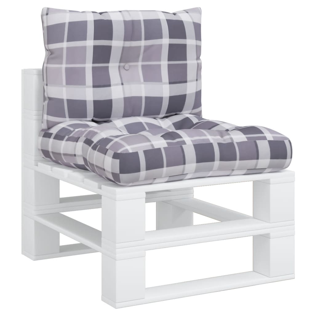 vidaXL Cojines para sofá de 2 unidades tela a cuadros grises | vidaXL.es