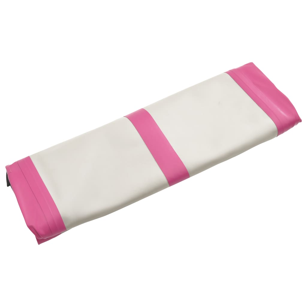 vidaXL Esterilla inflable de gimnasia con bomba PVC rosa 500x100x20 cm