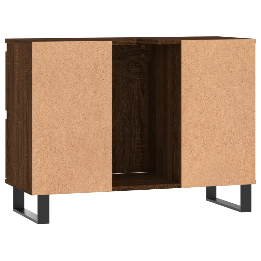 vidaXL Mueble de baño madera de ingeniería roble marrón 80x33x60 cm