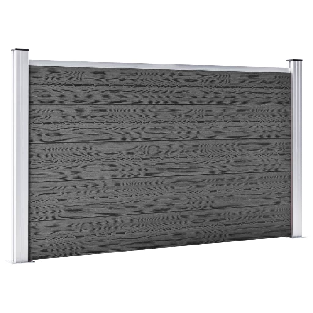 vidaXL Set de paneles de valla WPC negro 872x105 cm