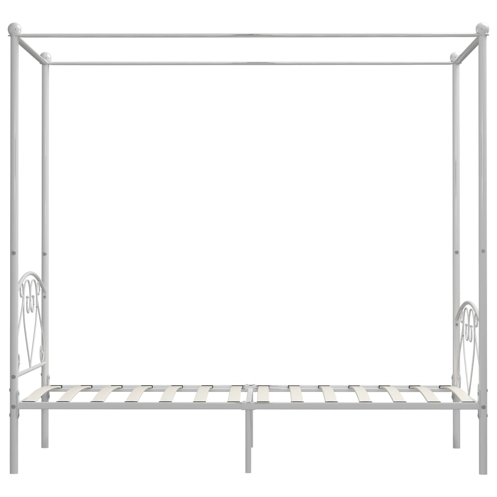 vidaXL Estructura de cama con dosel metal blanco 100x200 cm