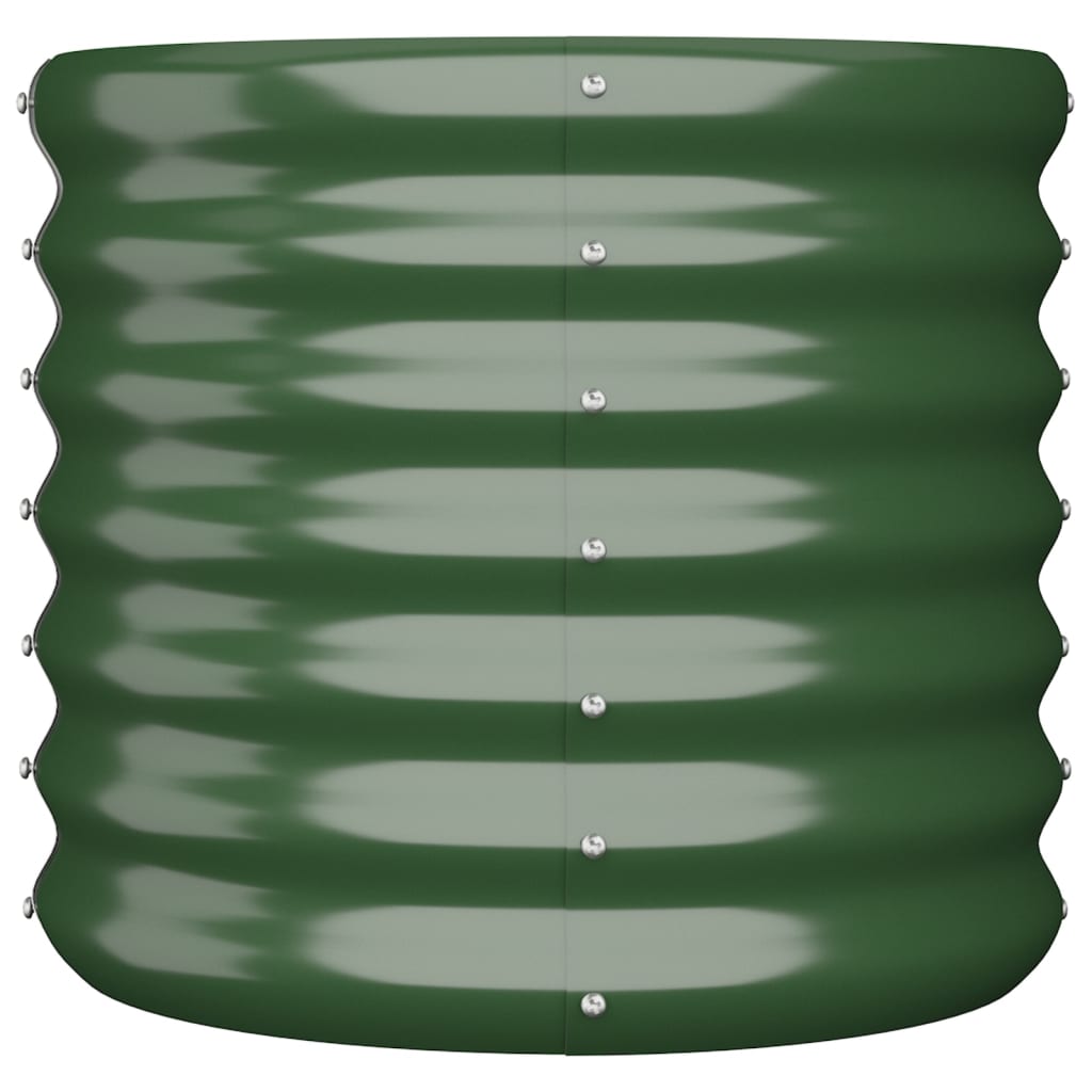 vidaXL Jardinera de acero con recubrimiento en polvo verde 40x40x36 cm