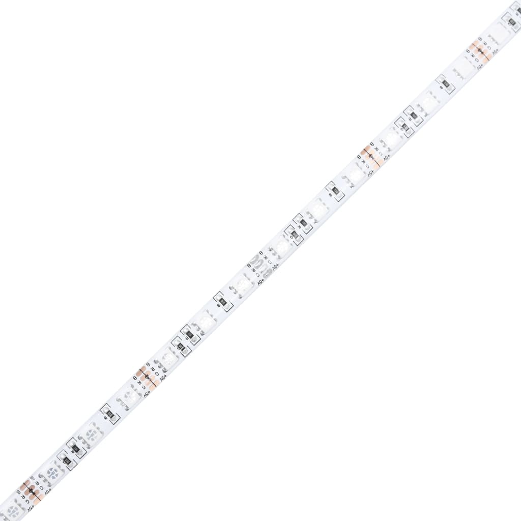 vidaXL Escritorio LED madera contrachapada blanco brillo 97x45x90 cm