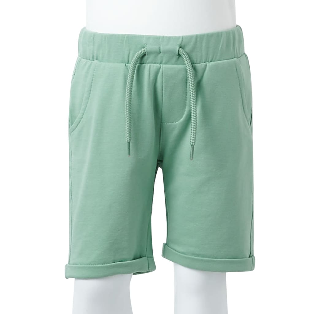 Pantalones cortos infantiles con cordón caqui claro 92