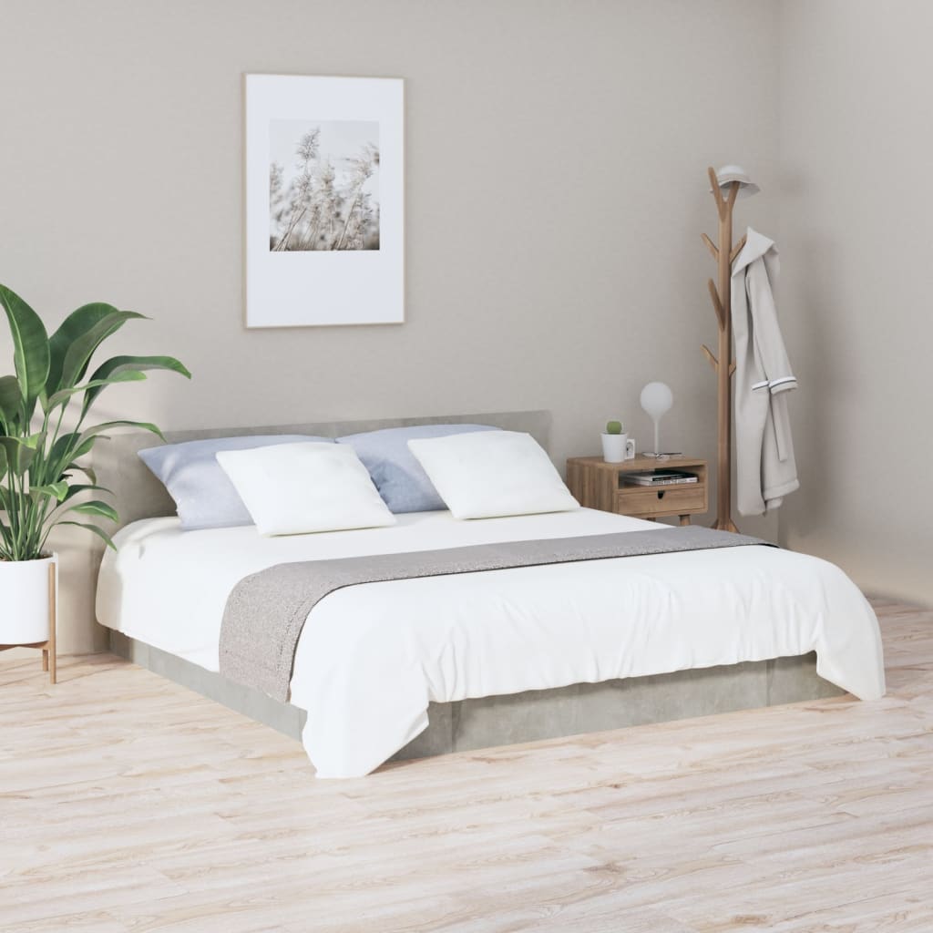vidaXL Cabecero de cama madera contrachapada gris 200x1,5x80 cm