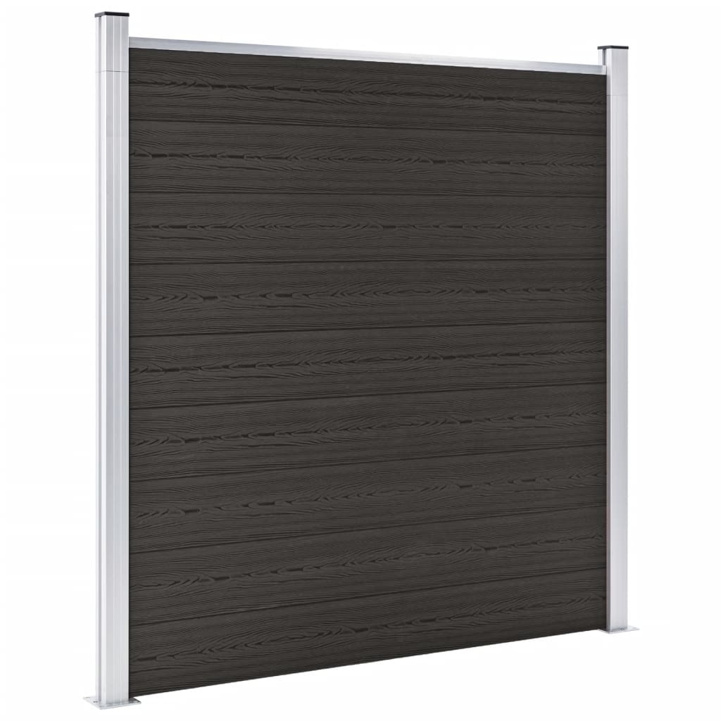 vidaXL Panel de valla WPC negro 180x186 cm