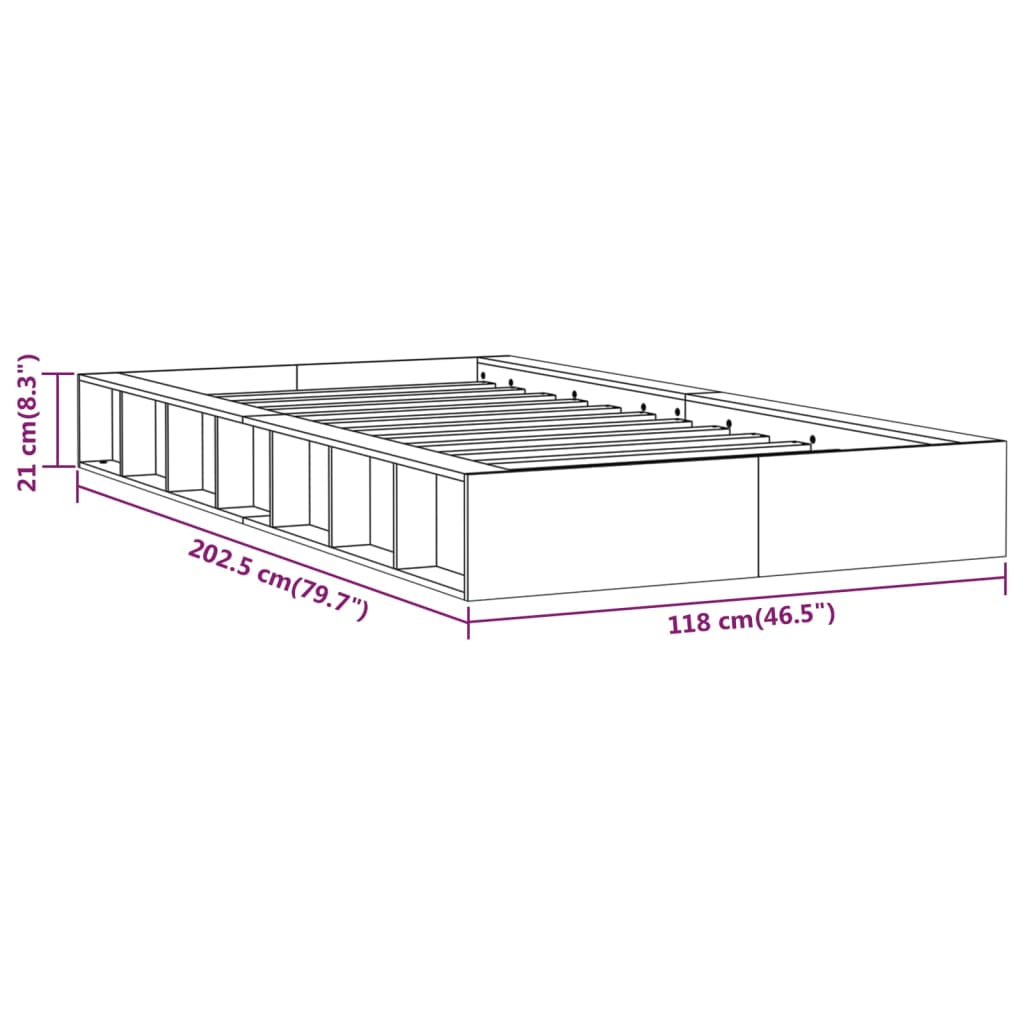 vidaXL Estructura de cama madera maciza blanco 100x200 cm