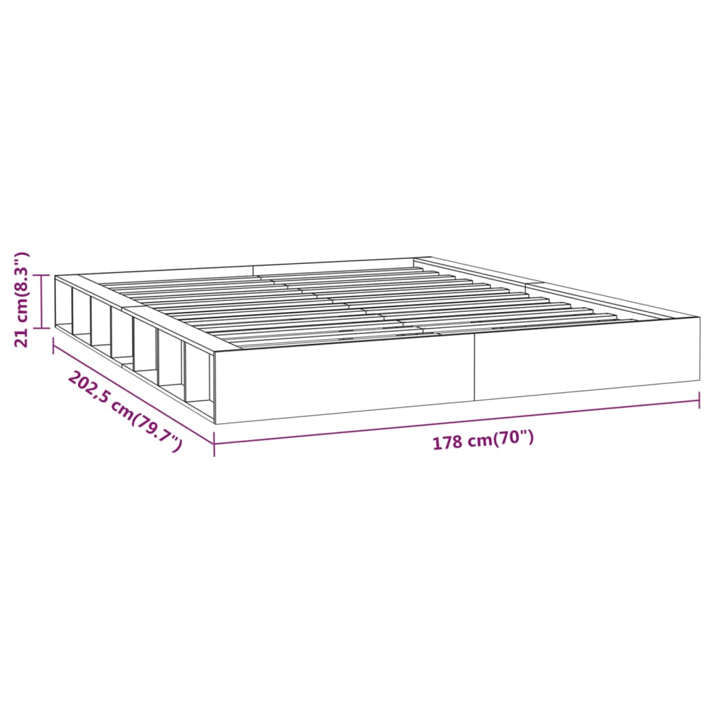 vidaXL Estructura de cama de madera maciza blanca 160x200 cm
