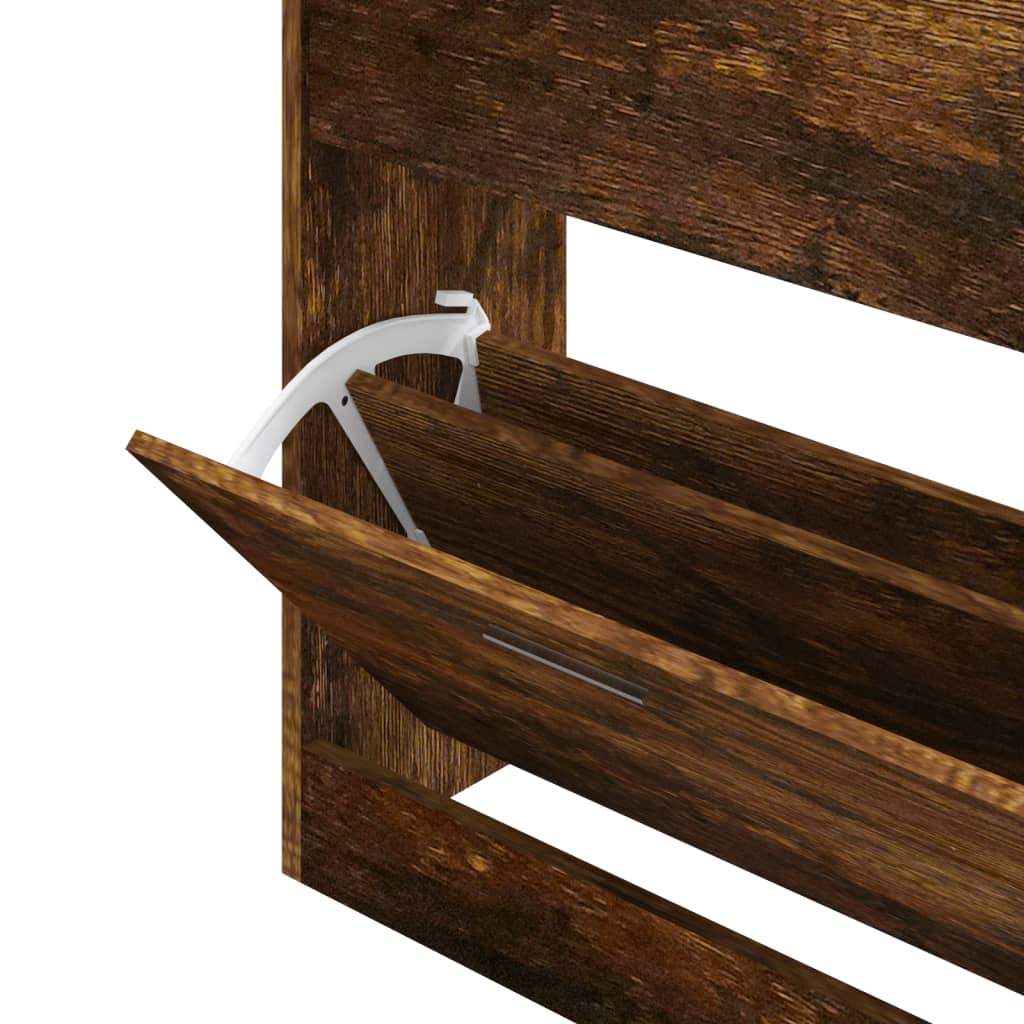 vidaXL Mueble zapatero madera contrachapada roble ahumado 63x24x81 cm