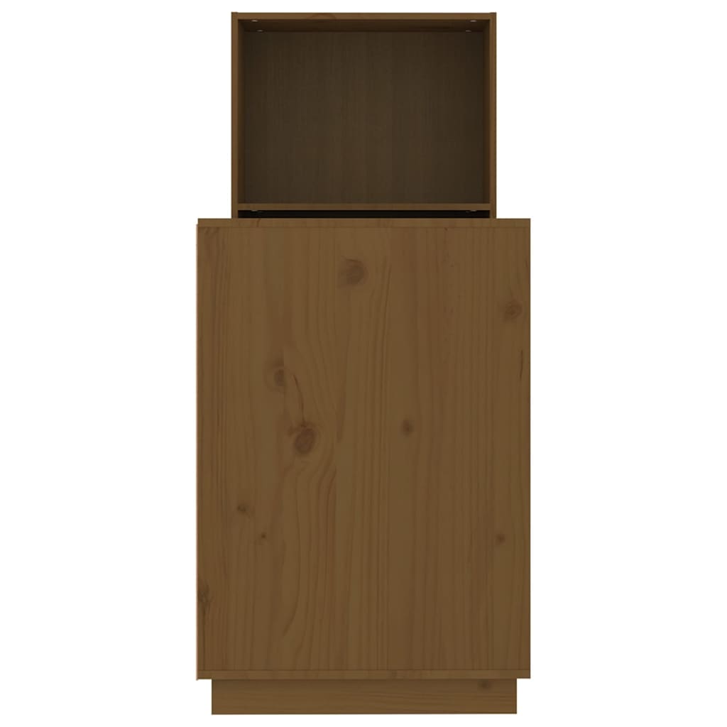 vidaXL Escritorio de madera maciza de pino marrón miel 110x53x117 cm