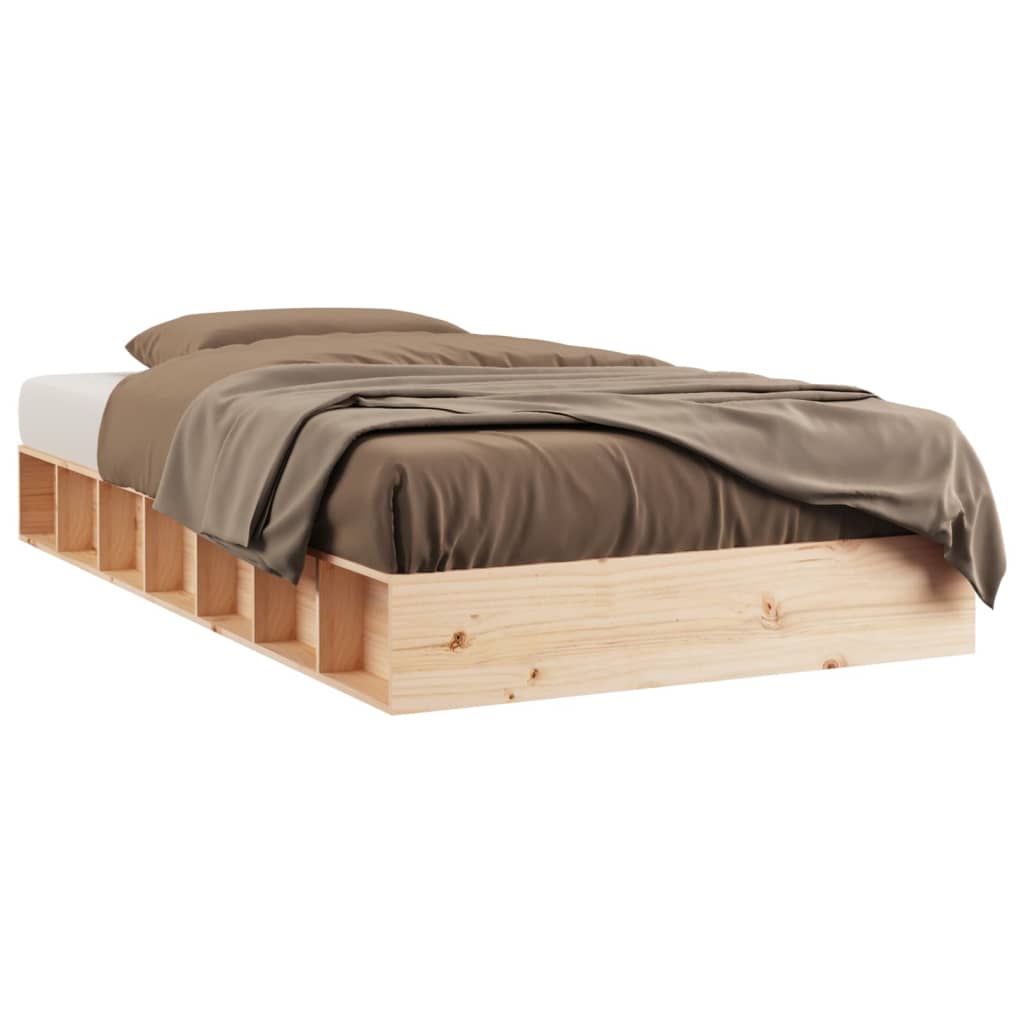 vidaXL Estructura de cama doble de madera maciza 140x190 cm