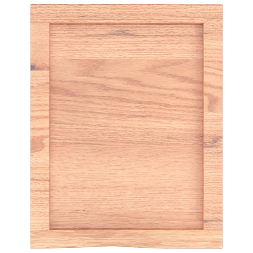 vidaXL Encimera baño madera maciza tratada marrón claro 40x50x(2-4) cm