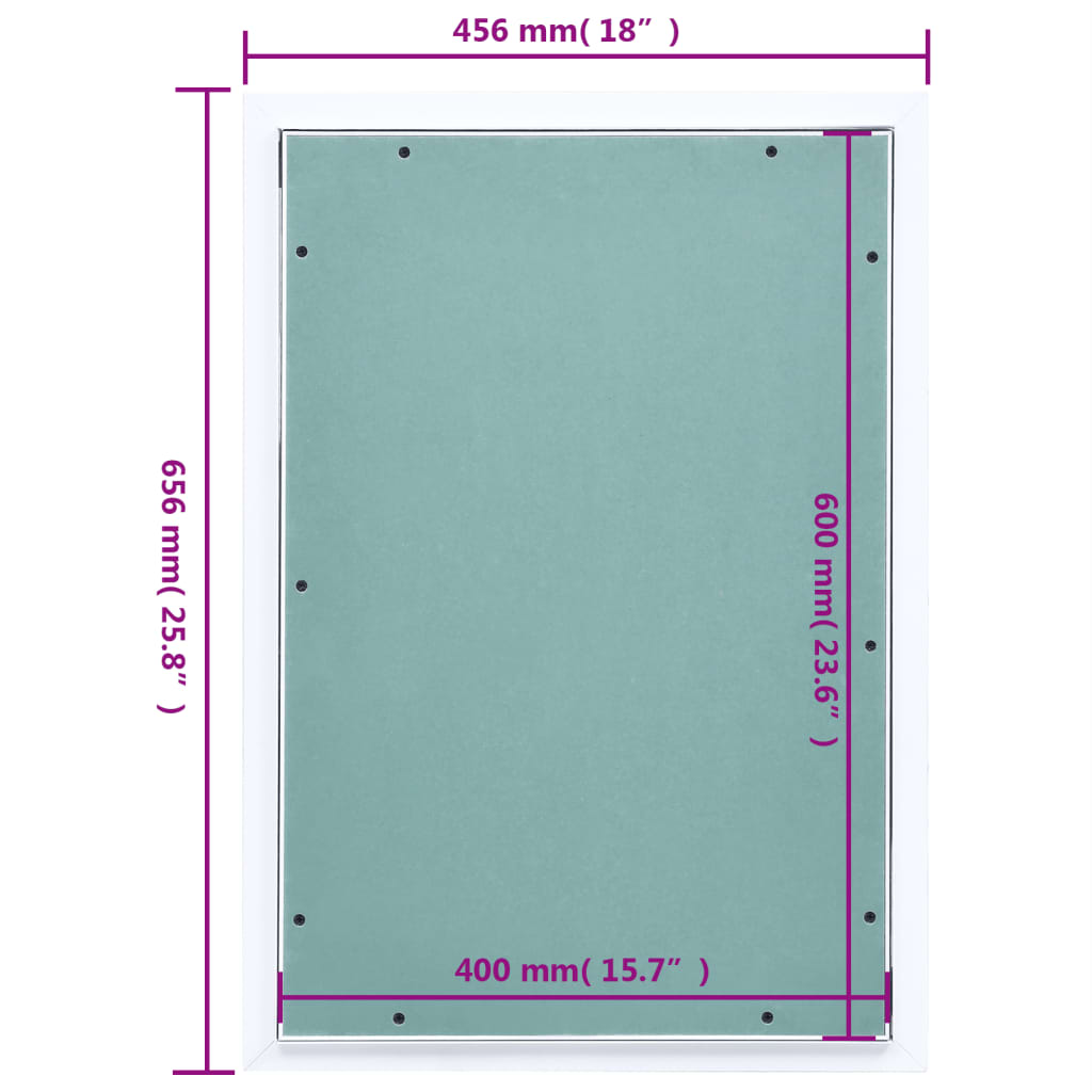 vidaXL Panel de acceso marco de aluminio y placa de yeso 400x600 mm