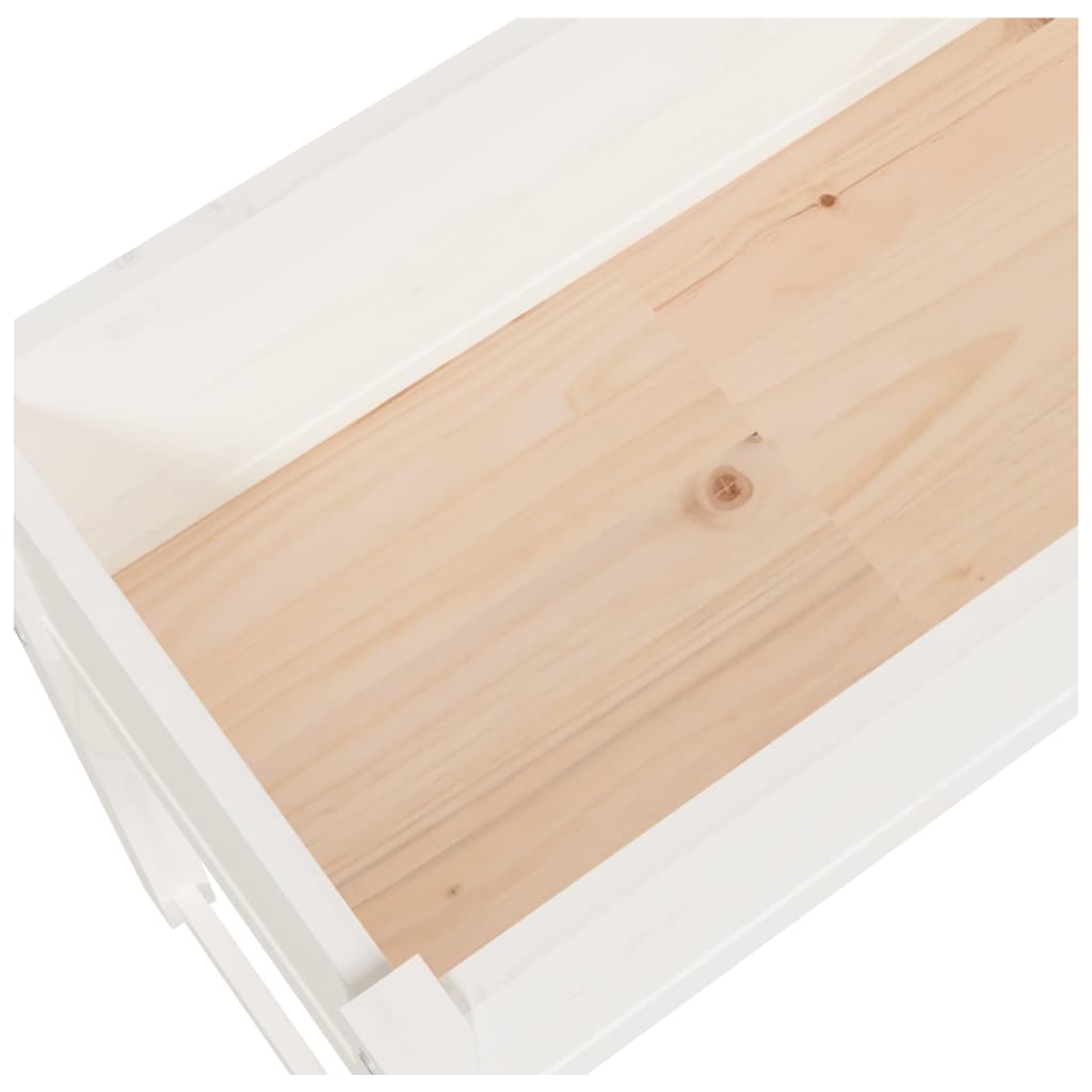 vidaXL Jardinera madera maciza de pino blanco 78x40x81 cm