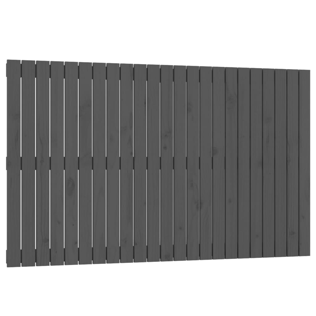 vidaXL Cabecero de cama de pared madera maciza pino gris 147x3x90 cm