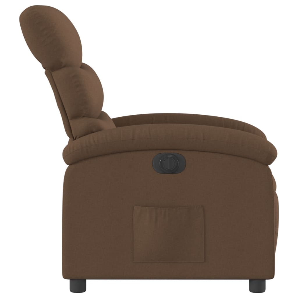 vidaXL Sillón reclinable eléctrico de tela marrón